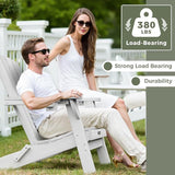 Folding Adirondack Chair Wood Texture 4 Pack, HDPE All-Weather Fire Pit Chairs - Photo 5