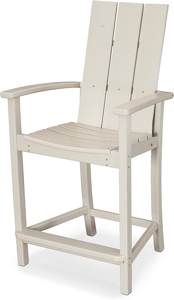 POLYWOOD® Modern Adirondack Counter Chair in Sand