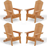 VINGLI Folding Adirondack Chairs Set of 4, Wood Adirondack Chair for Outdoor, Foldable Fire Pit Chairs for Patio, BBQ - Photo 1