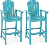 Tangkula Outdoor Tall Adirondack Chair 30 Inches Seat Height, HDPE Bar Height Patio Chair with High Backrest - Photo 1