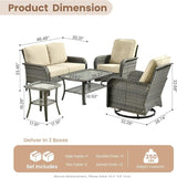 HOOOWOOO Patio Furniture Set, 5 Pieces Outdoor Conversation Set - Photo 7