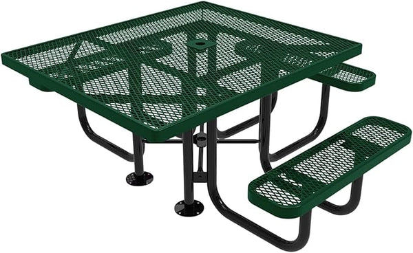 COATEDOUTDOORFURNITURE Heavy-Duty Portable ADA-Compliant Outdoor Picnic Table with Umbrella Hole - Photo 1