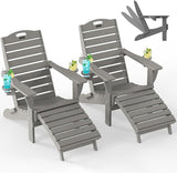 Ciokea Folding Adirondack Chair Set of 2 with Retractable Ottoman - Photo 1