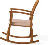 Acacia Wood Patio Outdoor Rocking Chair with Cushions for Garden, Lawn, Backyard, Pool - Photo 6