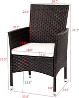 ReunionG 2PCS Patio Rattan Chairs, Furniture Armchair Set with Removable Cushions, Garden, Balcony - Photo 3