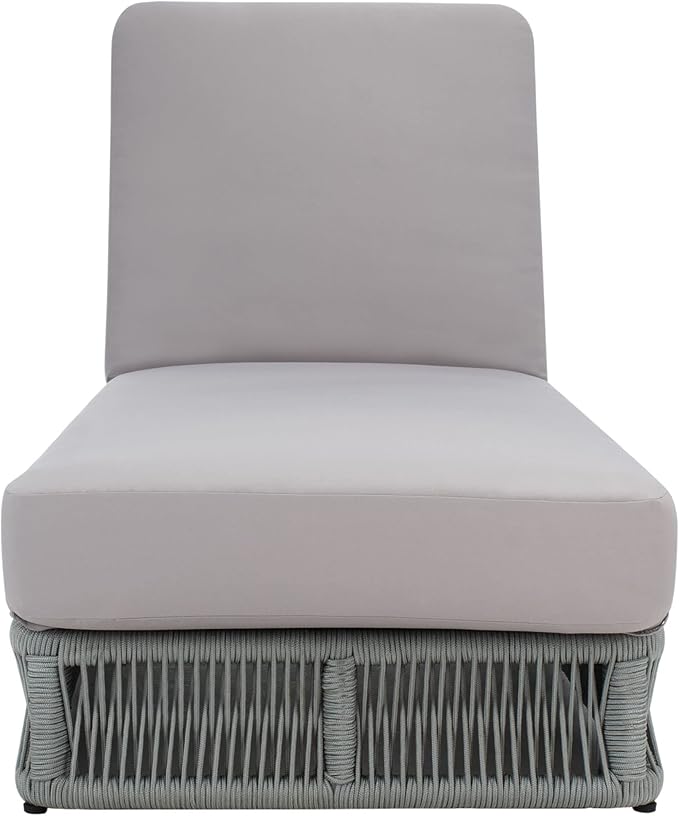 SAFAVIEH Outdoor Collection Gillian Grey Rope/Grey Cushion Chaise Lounge Chair (PAT7527C) - Photo 1