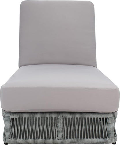 SAFAVIEH Outdoor Collection Gillian Grey Rope/Grey Cushion Chaise Lounge Chair (PAT7527C)