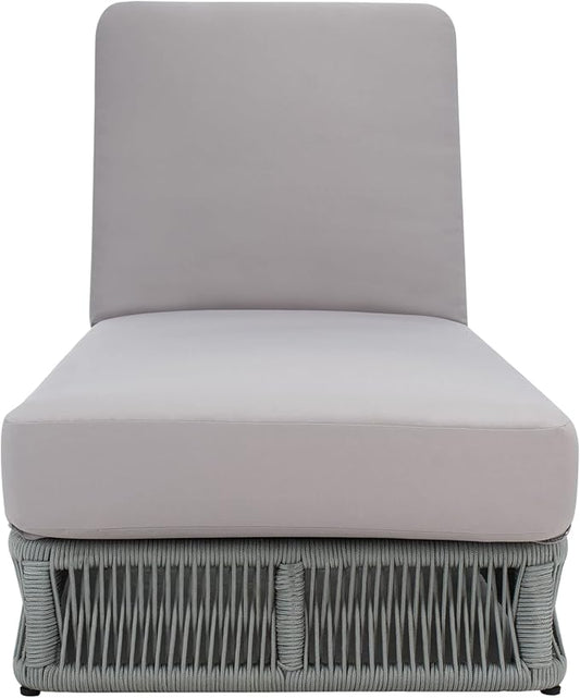 SAFAVIEH Outdoor Collection Gillian Grey Rope/Grey Cushion Chaise Lounge Chair (PAT7527C)
