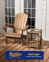 YEFU Outdoor Side Table for Patio: 16" HIPS Weather - Resistant Adirondack Tables - Waterproof Small Square End Tables - Photo 4