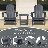 Folding Adirondack Chairs, Oversized HDPE Adirondack Chairs with Side Table and Cup Holder - Photo 3