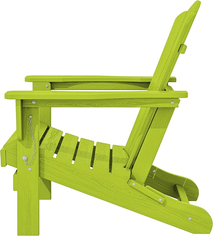 KINGYES Folding Adirondack Chair Set of 8, HDPE All-Weather Folding Adirondack Chair, Apple - Photo 8