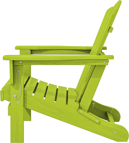 KINGYES Folding Adirondack Chair Set of 6, HDPE All-Weather Folding Adirondack Chair, Apple