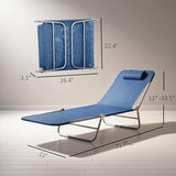 Outsunny Folding Chaise Lounge Chair, Pool Sun Tanning Chair, Outdoor Lounge Chair with Reclining Back - Photo 3