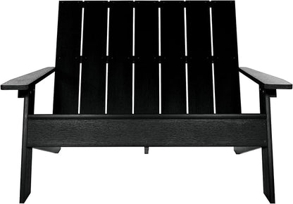 highwood Italica Modern Outdoor Adirondack Loveseat, Black