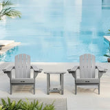 Folding Adirondack Chair, All-Weather HDPE Patio Chair with Cup Holder - Photo 7