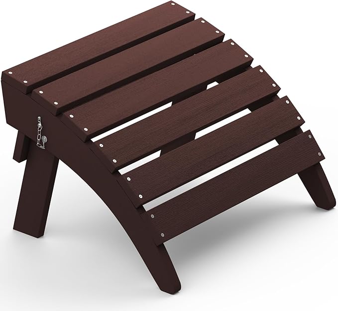SERWALL Folding Adirondack Chair Footrest, Adirondack Ottomans Without Assembly, Coffee
