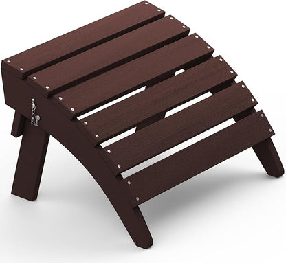 SERWALL Folding Adirondack Chair Footrest, Adirondack Ottomans Without Assembly, Coffee
