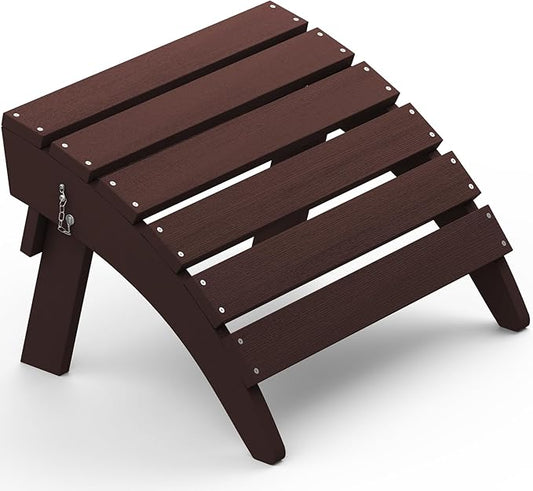 SERWALL Folding Adirondack Chair Footrest, Adirondack Ottomans Without Assembly, Coffee