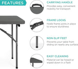 Best Choice Products 4ft Plastic Folding Table, Indoor Outdoor Heavy Duty Portable w/Handle, Lock for Picnic, Party - Photo 5