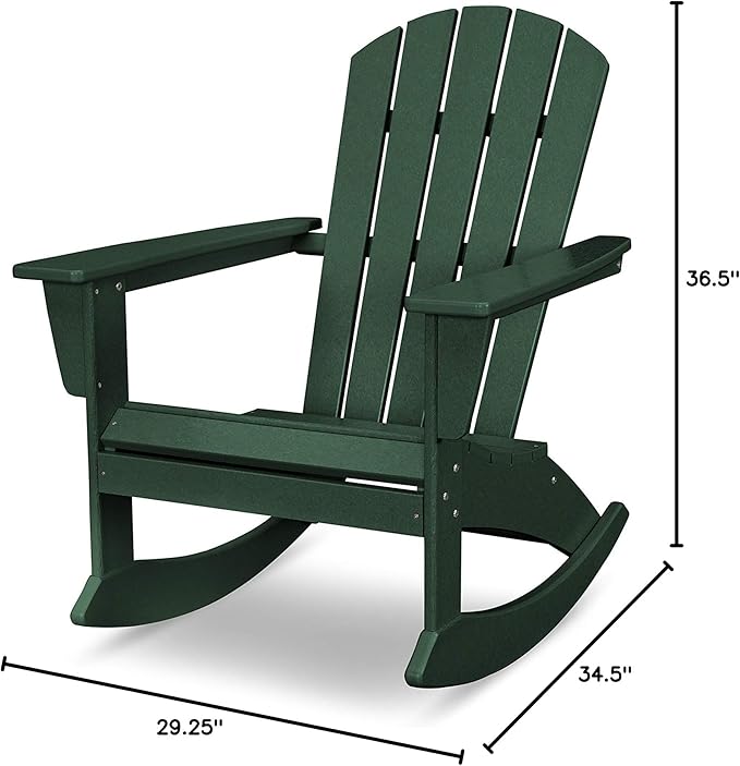 POLYWOOD® Nautical Adirondack Rocking Chair in Green