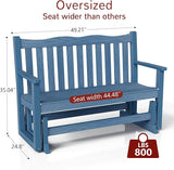 Stoog Outdoor Gliders Set of 2, All-Weather HIPS Glider Bench for Porch, Never Fade or Rot, Blue - Photo 3