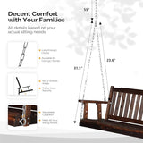 VINGLI Heavy Duty 880 LBS 5 FT Wooden Porch Swing Outdoor, Outdoor Hanging Swing Bench (5 FT, Rustic) - Photo 3
