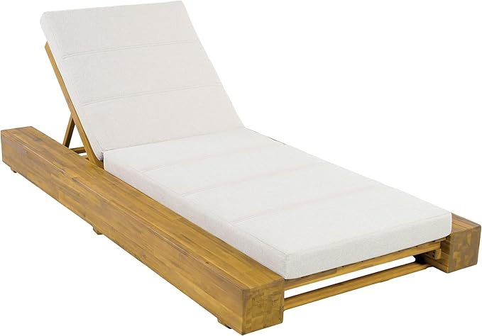 Christopher Knight Home Tory Acacia Wood Chaise Lounge Chair Outdoor Set of 2, Poolside Sun Lounger Recliner - Photo 6