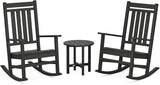 POLYWOOD Estate 3-Piece Rocking Chair Set, Outdoor Patio Furniture, Front Porch Rockers with Side Table, HDPE - Photo 1