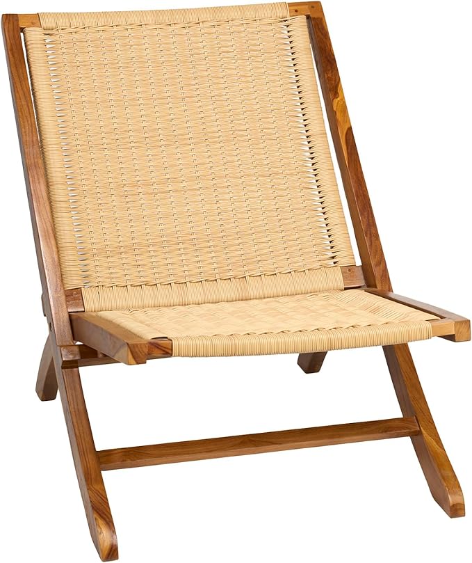 TeakCraft Teak Rattan Lounge Chair – Foldable - Photo 1