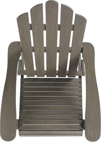 Christopher Knight Home Foldable Adirondack Chair Outdoor Acacia Wood Patio Chair with Slat Panel Design and Compact Folding Frame for Porch Backyard