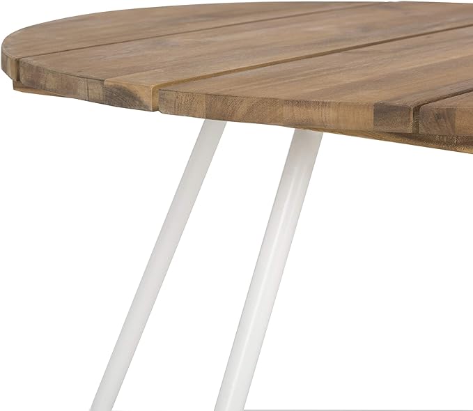 SAFAVIEH Outdoor Collection Henderson Teak and White 3Pc Wood Top Coffee Table