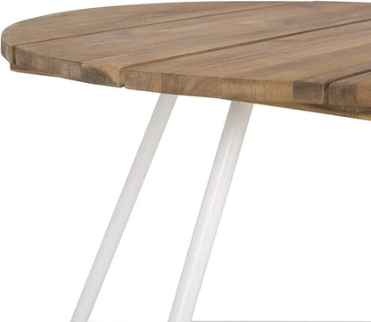 SAFAVIEH Outdoor Collection Henderson Teak and White 3Pc Wood Top Coffee Table