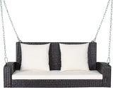 RELAX4LIFE Porch Swing 2-Seat Patio Rattan, Wicker Porch Swings Outdoor W/Two 7.9 Ft Solid Steel Chain - Photo 1