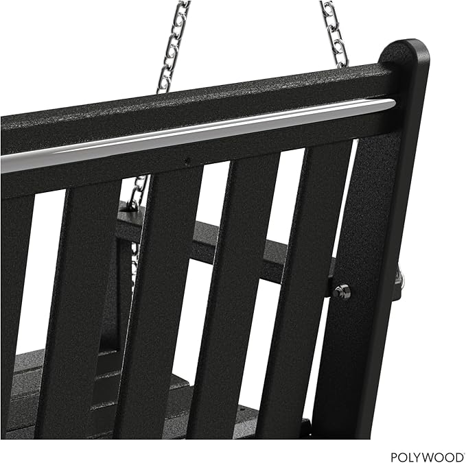 POLYWOOD GNS60BL Vineyard 60" Outdoor Swing, Black - Photo 7