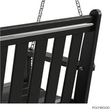 POLYWOOD GNS60BL Vineyard 60" Outdoor Swing, Black - Photo 7
