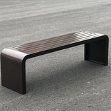 Stainless Steel Outdoor Bench, Backless Garden Patio Porch Outdoor Benches - Photo 1