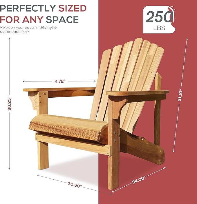 northbeam Riverside Adirondack Chair Western Red Cedar