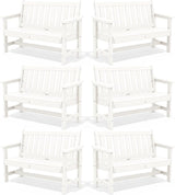 SERWALL Outdoor Bench, HDPE Outdoor Benches Weatherproof, 2-Person Garden Bench with 660 lbs Weight Capacity - Photo 1