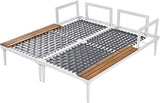 Outdoor Bed with Cushions and Pillows, Patio Daybed with Wood Topped Side Table for Drinks - Photo 5