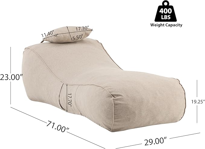 Christopher Knight Home Morton Outdoor Bean Bag Chair Set of 2, Fabric Bean Bag Chair for Adults and Kids - Photo 2
