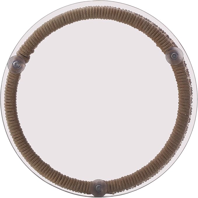 Christopher Knight Home Desna Coffee Table, Patio Glass Round End Table, Outdoor Side Table, Modern/Tropical Patio Accent Piece for Garden/Balcony, Iron Frame + Handwoven Rope Accent, Light Brown