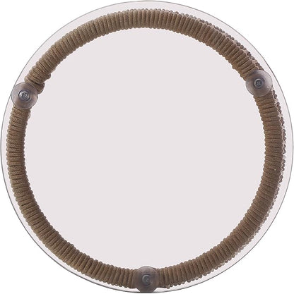 Christopher Knight Home Desna Coffee Table, Patio Glass Round End Table, Outdoor Side Table, Modern/Tropical Patio Accent Piece for Garden/Balcony, Iron Frame + Handwoven Rope Accent, Light Brown