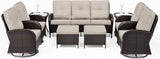 Joyside Wicker Patio Furniture Set, 9 Piece Outdoor Furniture Set with Thickened Cushions, High Back, Deep Seating - Photo 6