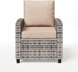 2 Pieces Patio Furniture Set, Outdoor Wicker Chairs Set of 2, All Weather High Back Rattan Chairs - Photo 7