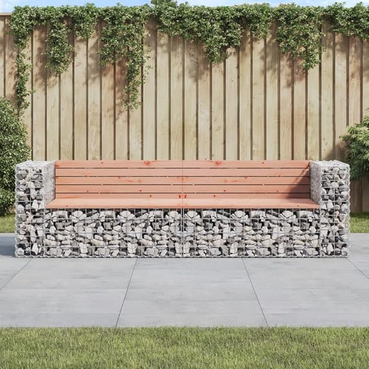 Solid Douglas Fir Wood Garden Bench with Galvanized Steel Frame, Large Durable Outdoor Seating for Patio and Garden, Rustic Style Furniture, Weather-Resistant Construction,