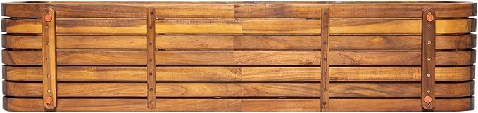 Christopher Knight Home Bruno Durable Acacia Wood Outdoor Coffee Table with Hollowed-Out Design, Slatted Patio Side Table, Versatile Patio Outdoor Furniture, No Assembly Needed, Teak