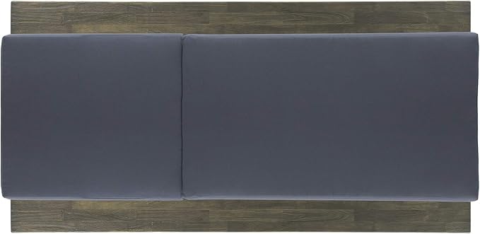 GDFStudio Outdoor Acacia Wood Chaise Lounge and Cushion Sets (Set of 2), Gray and Dark Gray
