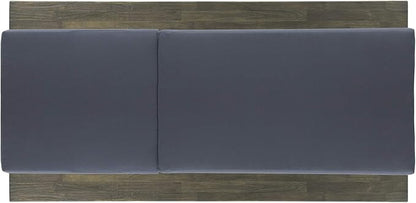 GDFStudio Outdoor Acacia Wood Chaise Lounge and Cushion Sets (Set of 2), Gray and Dark Gray