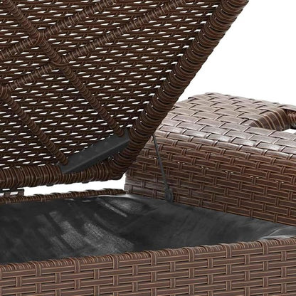 Garden Bench Deck Bench Patio Bench with Cushion Brown 45.7"x18.1"x22.4" Poly Rattan