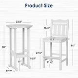 nalone Outdoor Bar Chairs and Table Set, HDPE Balcony Adirondack Chairs and Table 3 Pieces Set - Photo 3